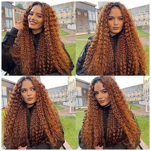 24” Honey brown ombré curly non lace front wig